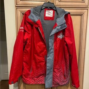 Red and Gray Houston Super Bowl Rain Jacket